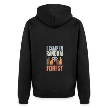 Retro I Camp In Random Forest Data Science A Data - Unisex Premium Organic Zip Hoodie - black - Back - Nico (187cm)