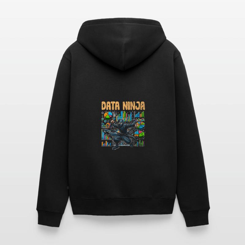 Data Ninja Retro Data Science Deep Learning For Unisex Premium Bio Zip Hoodie