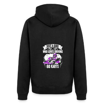 Juste une fille qui aime les courses de karting géniales - Veste à capuche bio Premium Unisexe - noir - Dos - Nico (187cm)