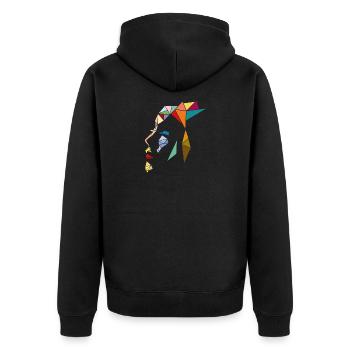 Frauengesicht - Unisex Premium Bio Zip Hoodie - Schwarz - Hinten - Nico (187cm)