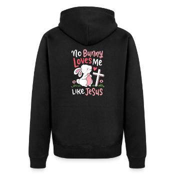Nein liebt mich wie Jesus zitiert süßen Ostersonntag - Unisex Premium Bio Zip Hoodie - Schwarz - Hinten - Nico (187cm)