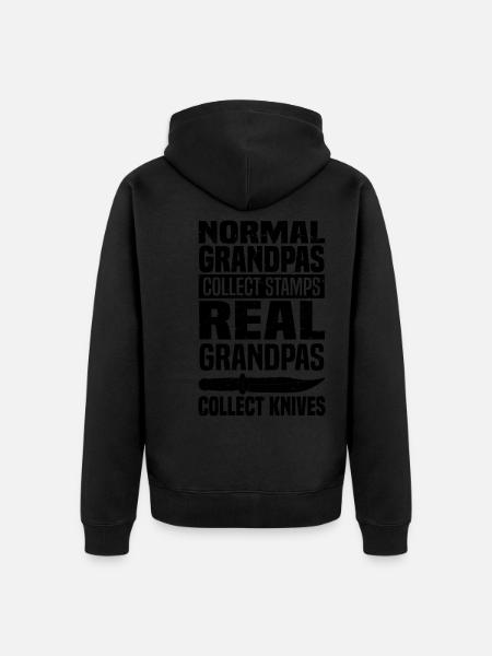 Messer Sammlung | Messersammler Hobby Geschenkidee - Unisex Premium Bio Zip Hoodie - Schwarz