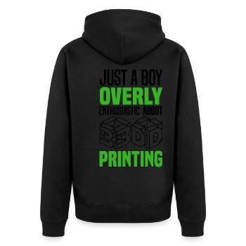 | d’impression 3D Technologie d’imprimante 3D Hobby Idée cadeau - Veste à capuche bio Premium Unisexe - noir - Dos - Nico (187cm)