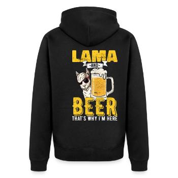 Llama Bière Alcool Lamas Cadeau - Veste à capuche bio Premium Unisexe - noir - Dos - Nico (187cm)