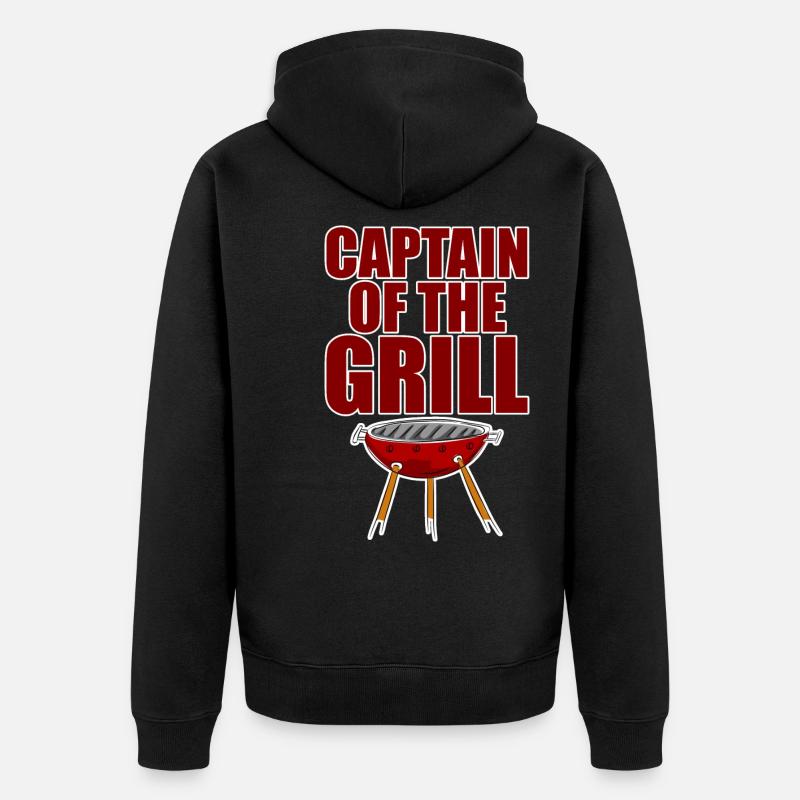 Capitaine Du Grill 2 - Veste à capuche bio Premium Unisexe - noir