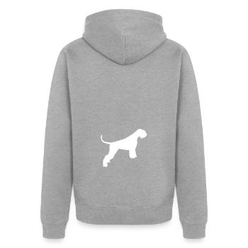Riesenschnauzer White - Unisex Premium Bio Zip Hoodie - Grau meliert - Hinten - Nico (187cm)