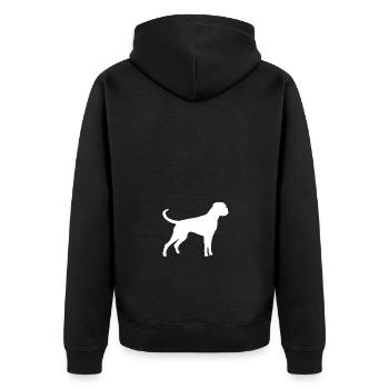 Boxer White - Unisex Premium Bio Zip Hoodie - Schwarz - Hinten - Nico (187cm)