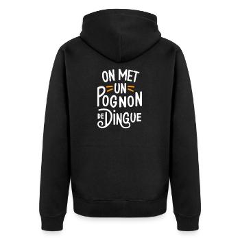 On met un pognon de dingue - Veste à capuche bio Premium Unisexe - noir - Dos - Nico (187cm)