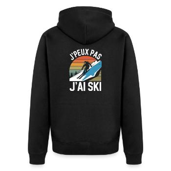 J'peux pas j'ai ski - Veste à capuche bio Premium Unisexe - noir - Dos - Nico (187cm)