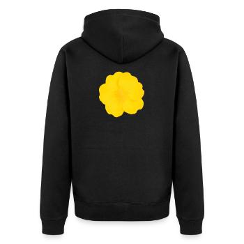 Buttercup Bold - Unisex Premium Organic Zip Hoodie - black - Back - Nico (187cm)