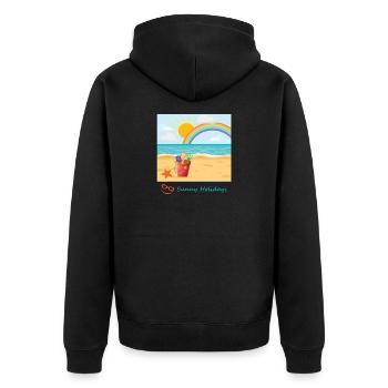 Vacances d'été à la plage, mer, sable et soleil - Veste à capuche bio Premium Unisexe - noir - Dos - Nico (187cm)