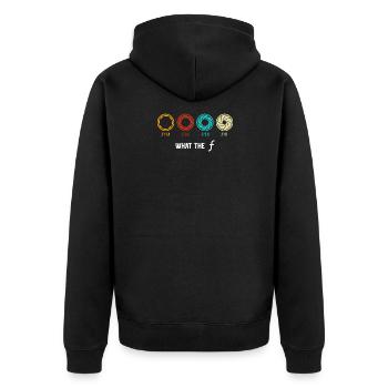 Fotografie Kamera Objektiv Fokus Was Das F - Unisex Premium Bio Zip Hoodie - Schwarz - Hinten - Nico (187cm)