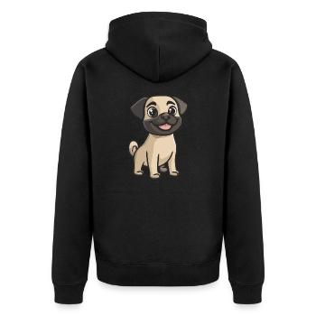 Kangal Chien Mignon - Veste à capuche bio Premium Unisexe - noir - Dos - Nico (187cm)