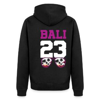 Bali 23 Jersey 2023 - Unisex Premium Organic Zip Hoodie - black - Back - Nico (187cm)