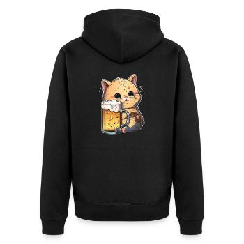 Chat amateur de bière - Veste à capuche bio Premium Unisexe - noir - Dos - Nico (187cm)