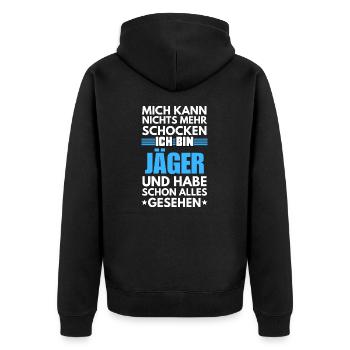 Non-Shockable Hunter - Unisex Premium Organic Zip Hoodie - black - Back - Nico (187cm)