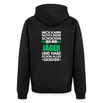 Non-Shockable Hunter - Unisex Premium Organic Zip Hoodie - black - Back - Nico (187cm)