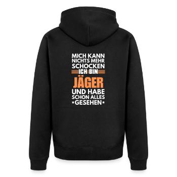 Non-Shockable Hunter - Unisex Premium Organic Zip Hoodie - black - Back - Nico (187cm)