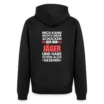 Non-Shockable Hunter - Unisex Premium Organic Zip Hoodie - black - Back - Nico (187cm)