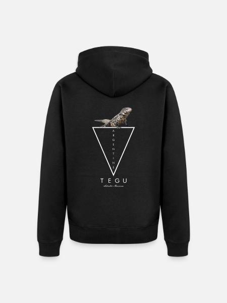 Argentinian Black & White Tegu - Unisex Premium Organic Zip Hoodie - black