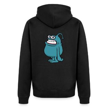 Mampfredo - Unisex Premium Organic Zip Hoodie - black - Back - Nico (187cm)