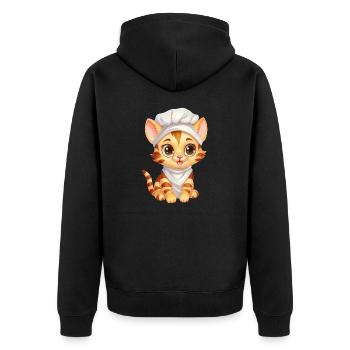 Mignon chat du Bengale Chef Comic Design - Veste à capuche bio Premium Unisexe - noir - Dos - Nico (187cm)