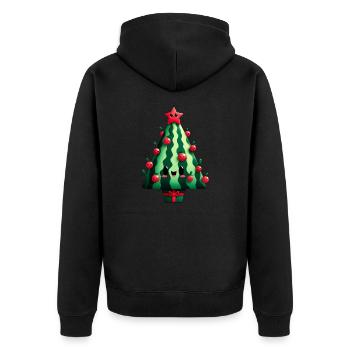 Christmas tree made of watermelon - Unisex Premium Organic Zip Hoodie - black - Back - Nico (187cm)