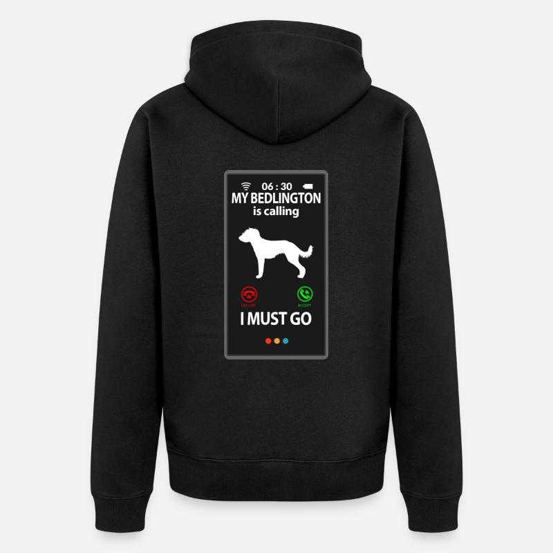 Bedlington Whippet dit drôle - Veste à capuche bio Premium Unisexe - noir