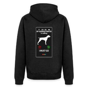 Allemand Hairhaired Funny Funny Dictons Dire - Veste à capuche bio Premium Unisexe - noir - Dos - Nico (187cm)