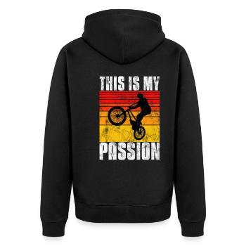 BMX is my passion Bike Bike - Unisex Premium Organic Zip Hoodie - black - Back - Nico (187cm)