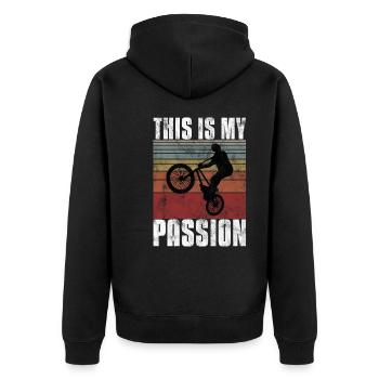 BMX is my passion Bike Bike - Unisex Premium Organic Zip Hoodie - black - Back - Nico (187cm)