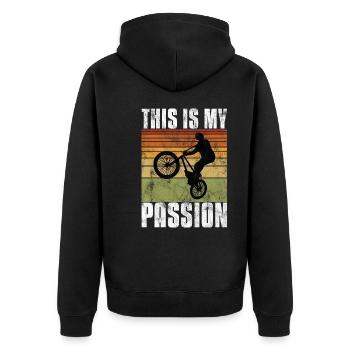 BMX is my passion Bike Bike - Unisex Premium Organic Zip Hoodie - black - Back - Nico (187cm)