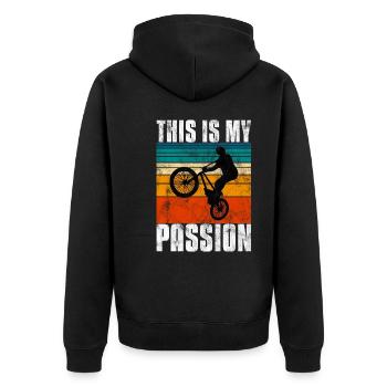 BMX is my passion Bike Bike - Unisex Premium Organic Zip Hoodie - black - Back - Nico (187cm)