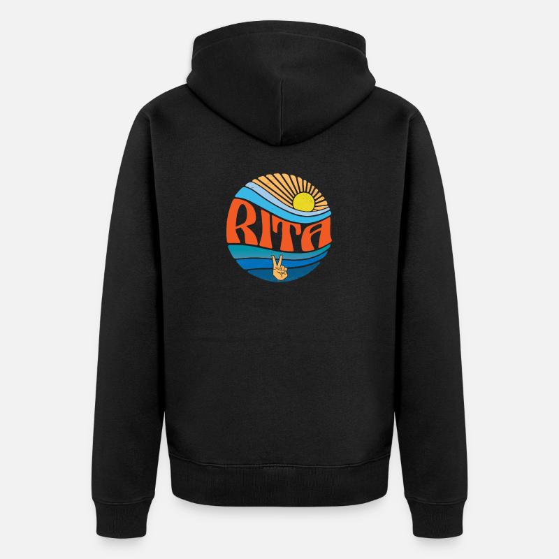 Rita Hemd Vintage Sunset Rita Groovy Krawatte Dye - Unisex Premium Bio Zip Hoodie - Schwarz