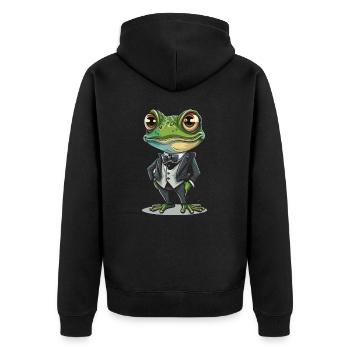 Grenouille de smoking - Veste à capuche bio Premium Unisexe - noir - Dos - Nico (187cm)