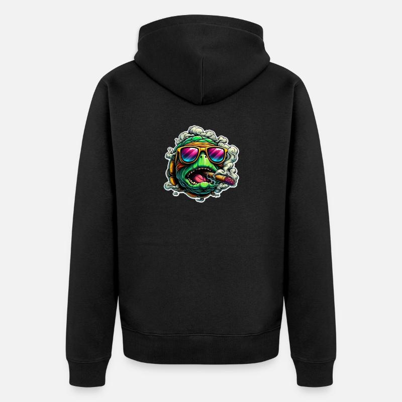 Smoking tortue folle - Veste à capuche bio Premium Unisexe - noir