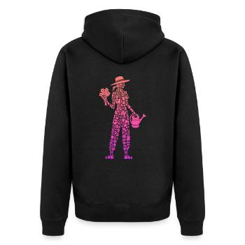 Jardin, Jardinier Amateur, Fleuriste, Femmes, Jardinier - Veste à capuche bio Premium Unisexe - noir - Dos - Nico (187cm)