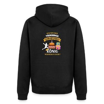 Völkerball Geburtstag Spieler Trainer Geb - Unisex Premium Bio Zip Hoodie - Schwarz - Hinten - Nico (187cm)