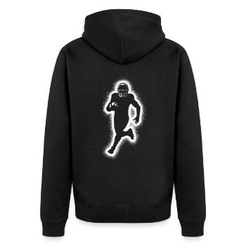 Joueurs de football américain Garçons Football Hommes - Veste à capuche bio Premium Unisexe - noir - Dos - Nico (187cm)