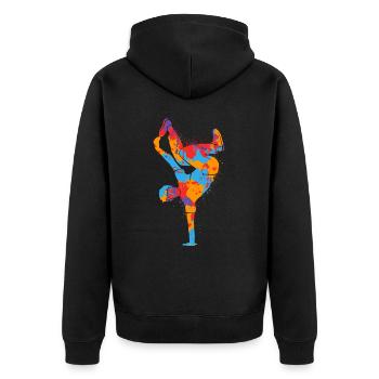 Breakdancing Colorful Breakdancer Men Breakdance - Unisex Premium Organic Zip Hoodie - black - Back - Nico (187cm)