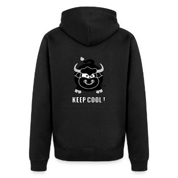 Taureau, Bull, Keep Cool, Zodiaque - Veste à capuche bio Premium Unisexe - noir - Dos - Nico (187cm)