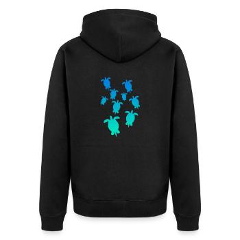Turtle Turtle T Shirt blue turquoise - Unisex Premium Organic Zip Hoodie - black - Back - Nico (187cm)