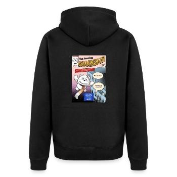 Der erstaunliche Hummingbear #0 - Unisex Premium Bio Zip Hoodie - Schwarz - Hinten - Nico (187cm)