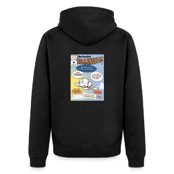 Der erstaunliche Hummingbear #1 - Unisex Premium Bio Zip Hoodie - Schwarz - Hinten - Nico (187cm)
