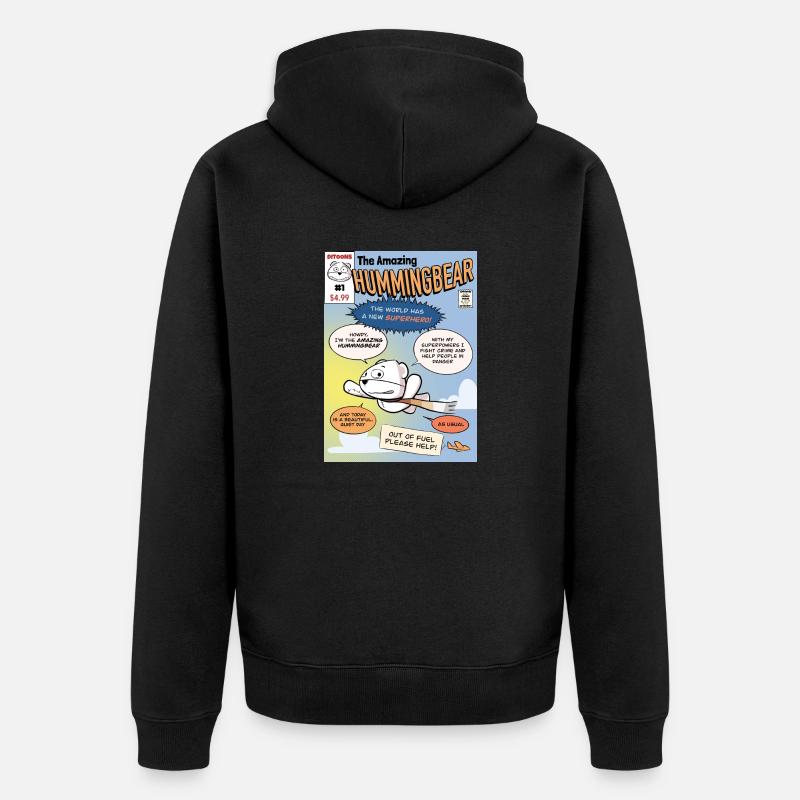 L’incroyable Hummingbear #1 - Veste à capuche bio Premium Unisexe - noir