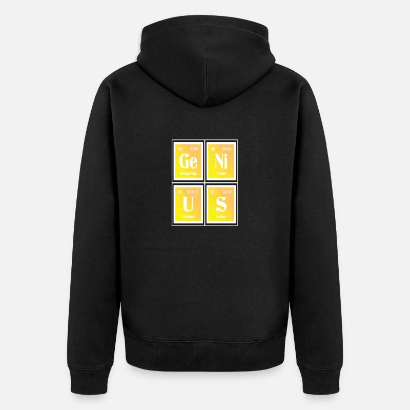 Genius | Periodensystem der Elemente - Unisex Premium Bio Zip Hoodie - Schwarz