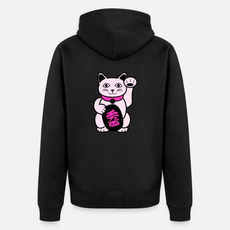 Maneki Waving Chat - Veste à capuche bio Premium Unisexe - noir