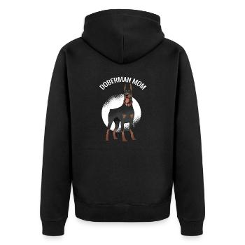 Doberman Mom Dog Dog Dog Owner Dog Friend - Unisex Premium Organic Zip Hoodie - black - Back - Nico (187cm)