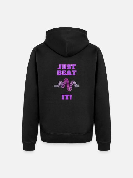 Schlage ihn einfach - Unisex Premium Bio Zip Hoodie - Schwarz