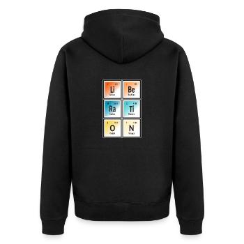 | de libération Tableau périodique des éléments - Veste à capuche bio Premium Unisexe - noir - Dos - Nico (187cm)